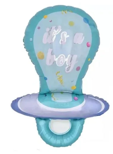 Light blue pacifier shape helium balloon for baby shower